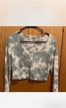 White ruffle blouse garage